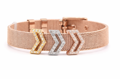 Stainless Steel Slider Bracelet -Rose Gold